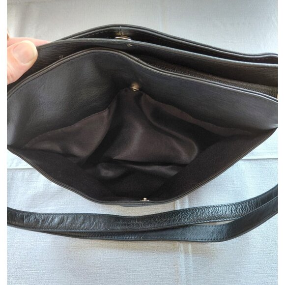 Great American Leather Works Shoulder Bag Cross Body Business Goth Pebbled - Picture 11 of 16